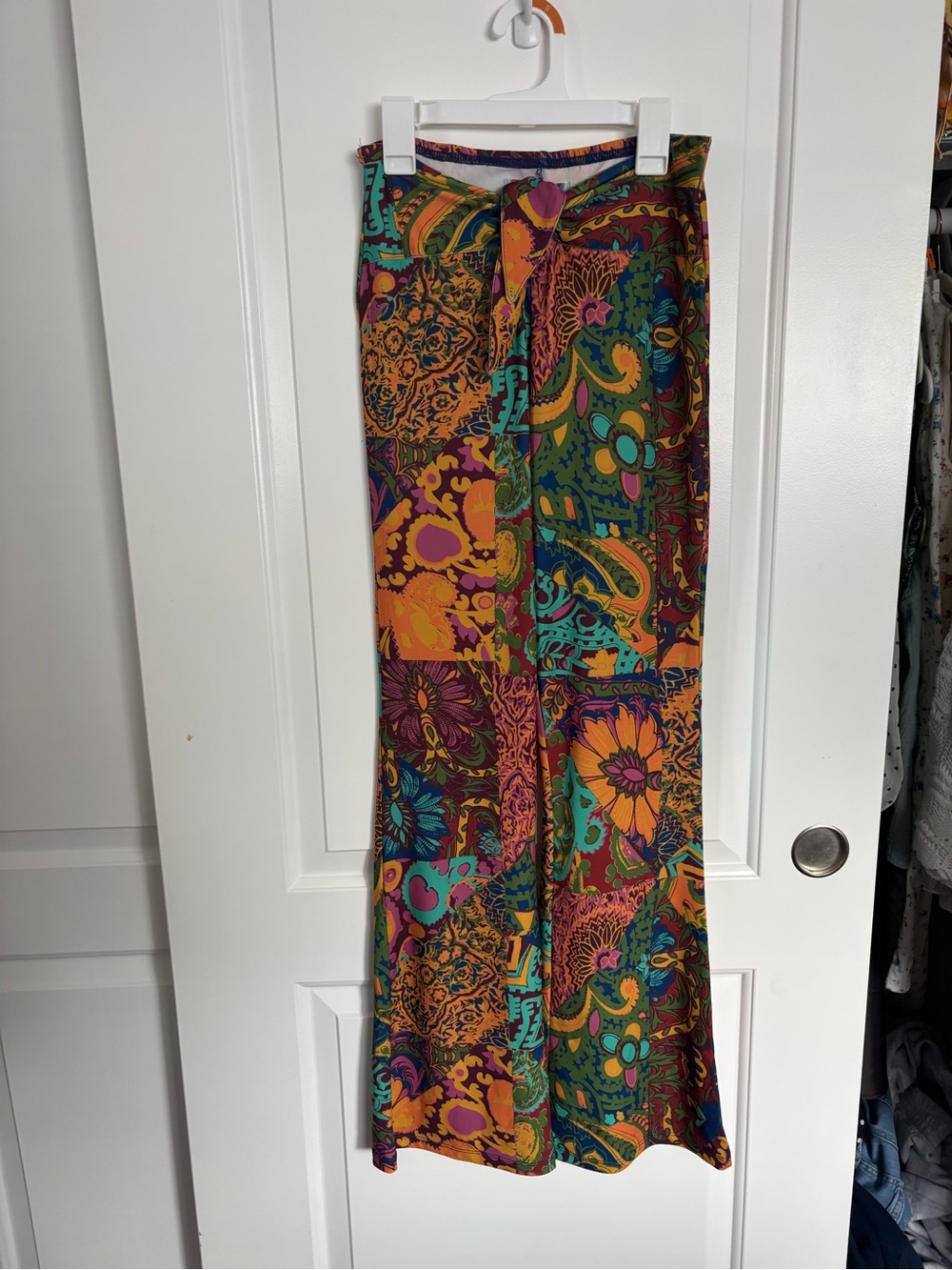 Urban Outfitters Multicolor Floral Paisley Flare Pants